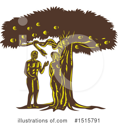 Royalty-Free (RF) Adam And Eve Clipart Illustration by patrimonio - Stock Sample #1515791