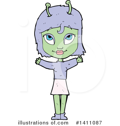 Female Alien Clipart #1411087 by lineartestpilot