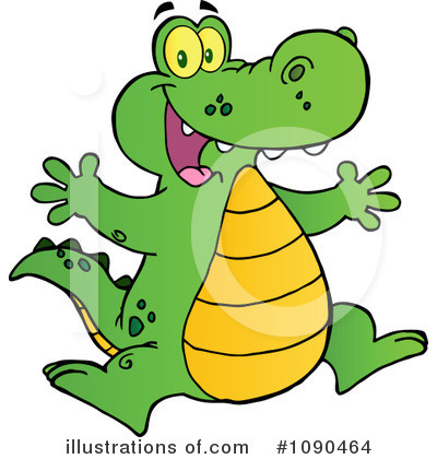 Royalty-Free (RF) Alligator Clipart Illustration by Hit Toon - Stock Sample #1090464