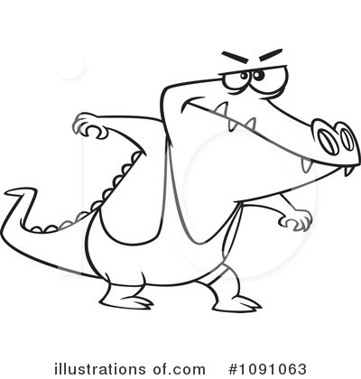Royalty-Free (RF) Alligator Clipart Illustration by toonaday - Stock Sample #1091063