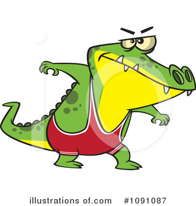 Royalty-Free (RF) Alligator Clipart Illustration by toonaday - Stock Sample #1091087