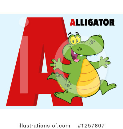 Royalty-Free (RF) Alligator Clipart Illustration by Hit Toon - Stock Sample #1257807