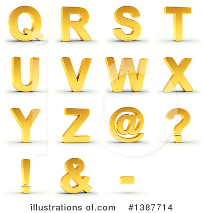 Golden Letter Clipart #1387714 by stockillustrations
