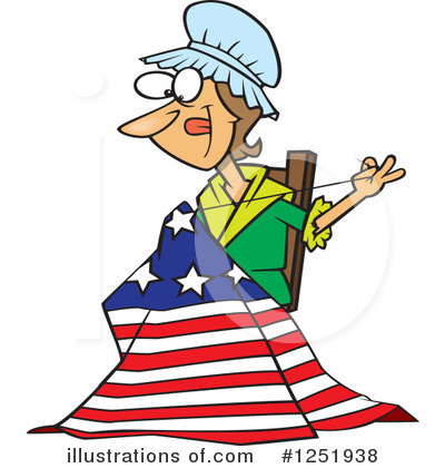 Royalty-Free (RF) American Flag Clipart Illustration by toonaday - Stock Sample #1251938
