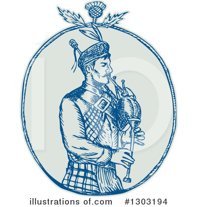 Royalty-Free (RF) Bagpipes Clipart Illustration by patrimonio - Stock Sample #1303194