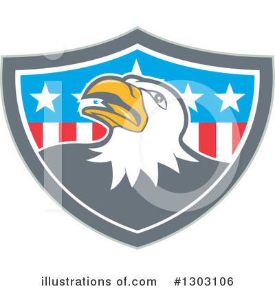 Royalty-Free (RF) Bald Eagle Clipart Illustration by patrimonio - Stock Sample #1303106