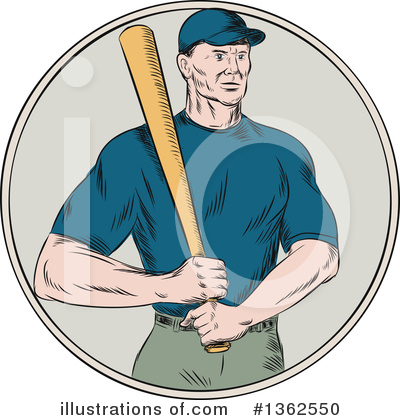 Royalty-Free (RF) Baseball Player Clipart Illustration by patrimonio - Stock Sample #1362550