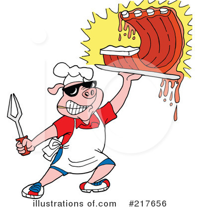 Royalty-Free (RF) Bbq Clipart Illustration by LaffToon - Stock Sample #217656