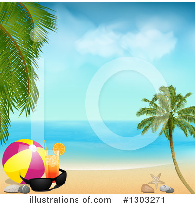 Beach Ball Clipart #1303271 by elaineitalia
