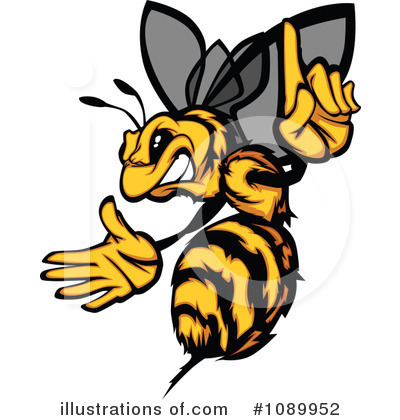 Royalty-Free (RF) Bee Clipart Illustration by Chromaco - Stock Sample #1089952
