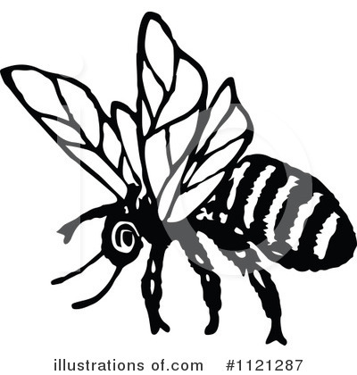 Royalty-Free (RF) Bee Clipart Illustration by Prawny Vintage - Stock Sample #1121287