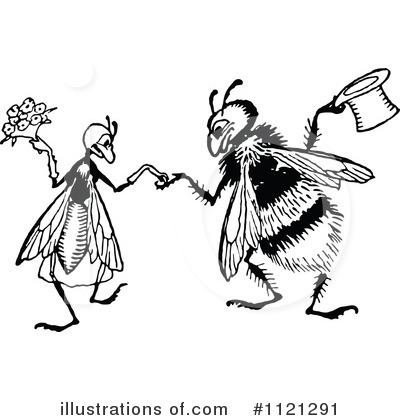 Royalty-Free (RF) Bee Clipart Illustration by Prawny Vintage - Stock Sample #1121291