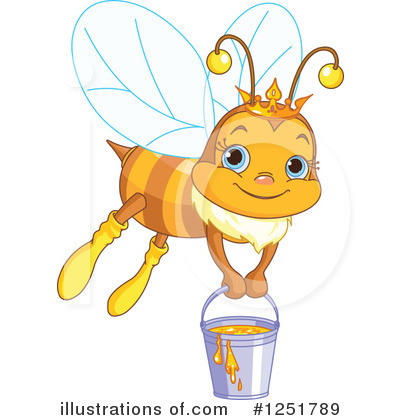 Royalty-Free (RF) Bee Clipart Illustration by Pushkin - Stock Sample #1251789