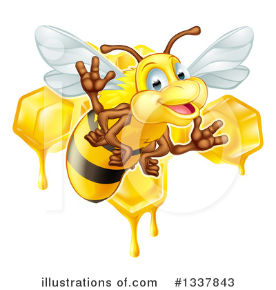 Royalty-Free (RF) Bee Clipart Illustration by AtStockIllustration - Stock Sample #1337843