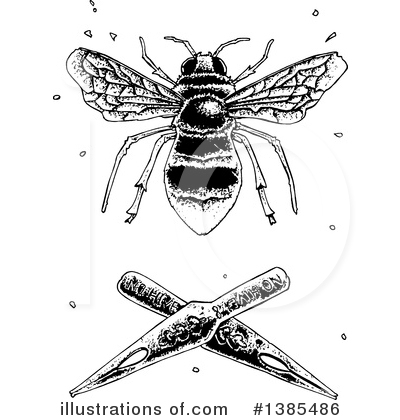 Bees Clipart #1385486 by lineartestpilot