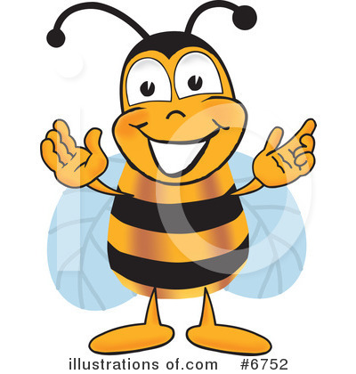 Royalty-Free (RF) Bee Clipart Illustration by Mascot Junction - Stock Sample #6752