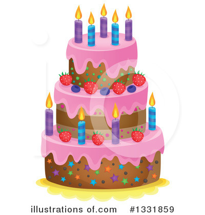 Royalty-Free (RF) Birthday Cake Clipart Illustration by visekart - Stock Sample #1331859