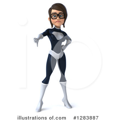 Black And White Super Hero Clipart #1283887 - Illustration by Julos