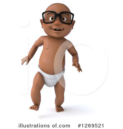 Black Baby Clipart #1269521 - Illustration by Julos