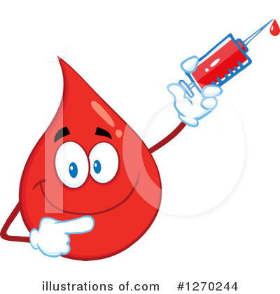 Royalty-Free (RF) Blood Drop Character Clipart Illustration by Hit Toon - Stock Sample #1270244