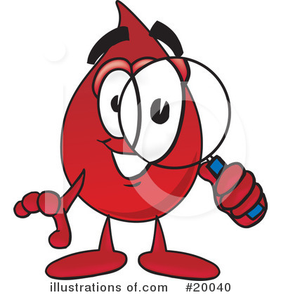 Royalty-Free (RF) Blood Drop Character Clipart Illustration by Mascot Junction - Stock Sample #20040