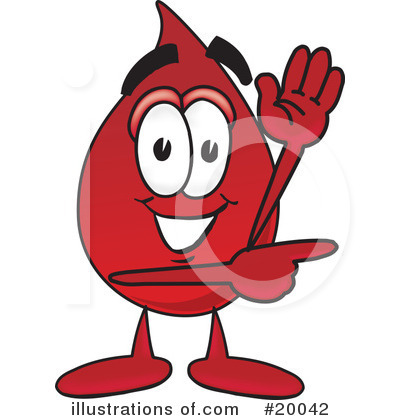 Royalty-Free (RF) Blood Drop Character Clipart Illustration by Mascot Junction - Stock Sample #20042