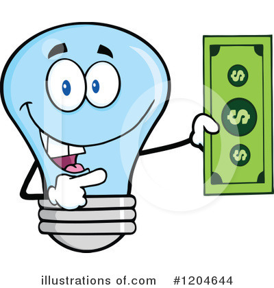 Blue Light Bulb Clipart #1204644 by Hit Toon