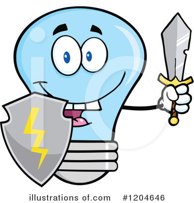 Blue Light Bulb Clipart #1204646 by Hit Toon