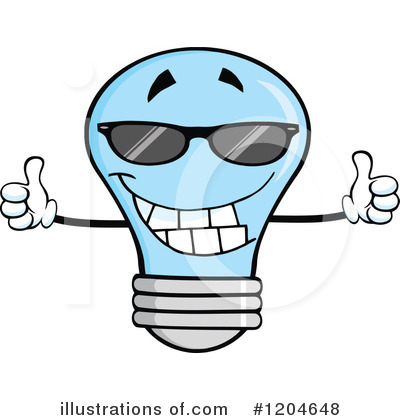 Blue Light Bulb Clipart #1204648 by Hit Toon