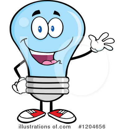 Blue Light Bulb Clipart #1204656 by Hit Toon