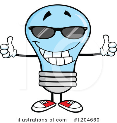 Blue Light Bulb Clipart #1204660 by Hit Toon