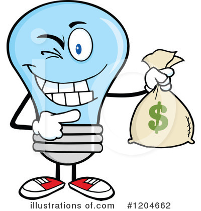 Blue Light Bulb Clipart #1204662 by Hit Toon