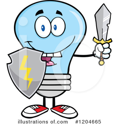 Blue Light Bulb Clipart #1204665 by Hit Toon