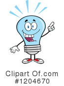 Blue Light Bulb Clipart #1204670 by Hit Toon