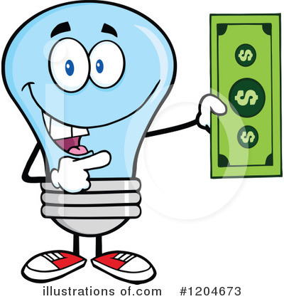 Blue Light Bulb Clipart #1204673 by Hit Toon