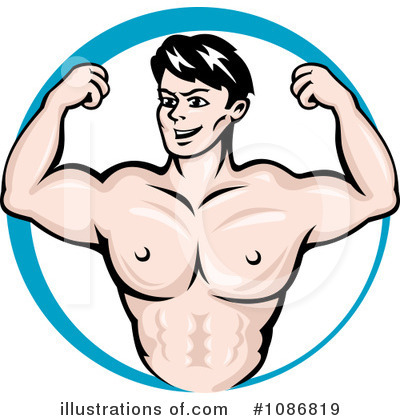Royalty-Free (RF) Bodybuilder Clipart Illustration by Vector Tradition SM - Stock Sample #1086819