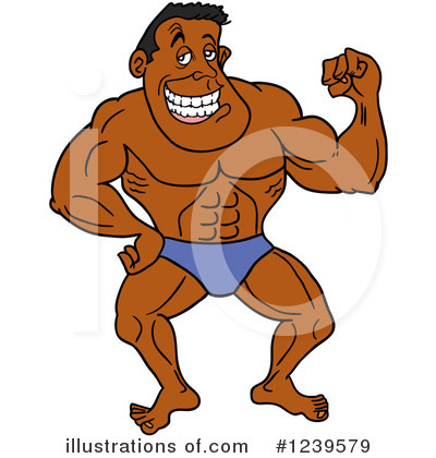 Royalty-Free (RF) Bodybuilder Clipart Illustration by LaffToon - Stock Sample #1239579