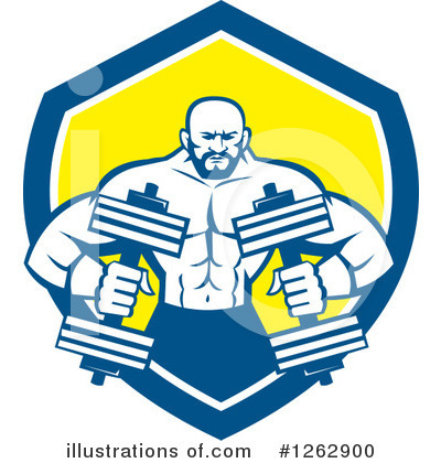 Royalty-Free (RF) Bodybuilder Clipart Illustration by patrimonio - Stock Sample #1262900