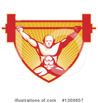 Royalty-Free (RF) Bodybuilder Clipart Illustration by patrimonio - Stock Sample #1300657