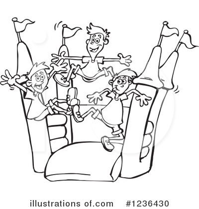 Royalty-Free (RF) Bouncy House Clipart Illustration by Dennis Holmes Designs - Stock Sample #1236430