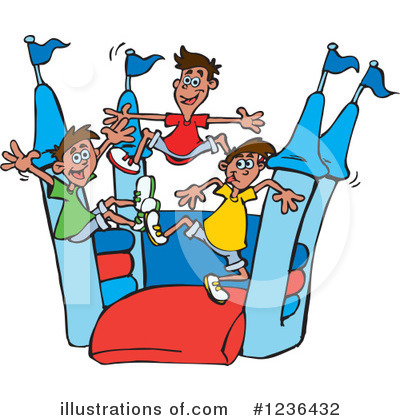 Royalty-Free (RF) Bouncy House Clipart Illustration by Dennis Holmes Designs - Stock Sample #1236432