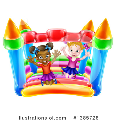 Bouncy Houses Clipart #1385728 by AtStockIllustration