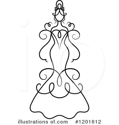 Wedding Dress Clipart #1201612 by Vector Tradition SM