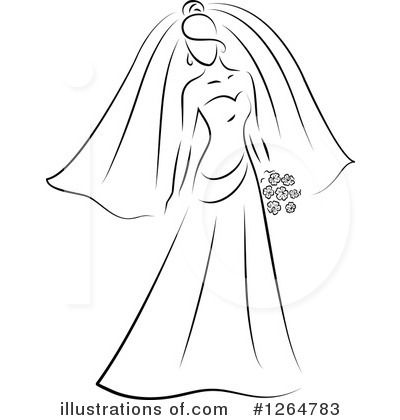 Wedding Dress Clipart #1264783 by Vector Tradition SM