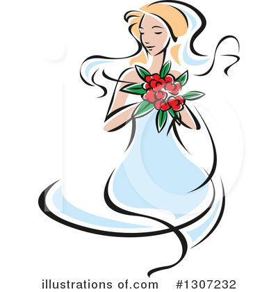 Royalty-Free (RF) Bride Clipart Illustration by Vector Tradition SM - Stock Sample #1307232