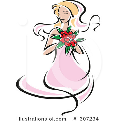 Royalty-Free (RF) Bride Clipart Illustration by Vector Tradition SM - Stock Sample #1307234