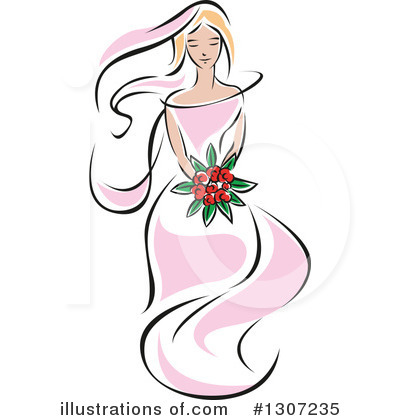 Wedding Dress Clipart #1307235 by Vector Tradition SM