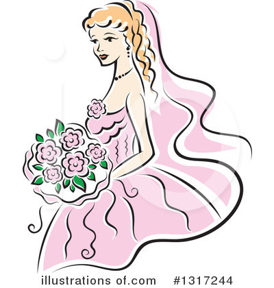Wedding Dress Clipart #1317244 by Vector Tradition SM