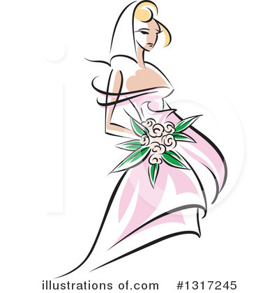 Wedding Dress Clipart #1317245 by Vector Tradition SM
