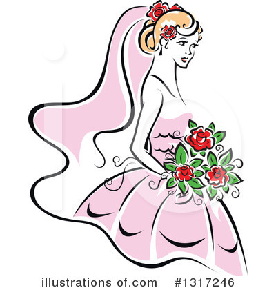 Wedding Dress Clipart #1317246 by Vector Tradition SM